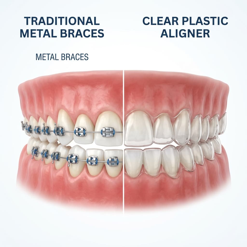 Aligners vs Metal Braces